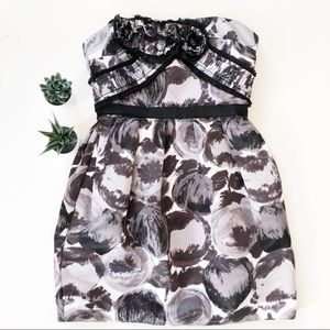 BCBG MAXAZRIA Sz Small Floral Satin Silk Dress